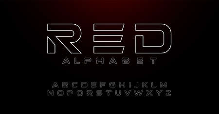 alphabet thin line modern fonts. Typography designs for logo, Poster, Invitation, etc. font uppercase. vector illustrationのイラスト素材