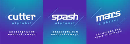 Modern abstract font alphabet lowercase italic set. Technology and sport split, slash, cut design concept. vector illustrationのイラスト素材