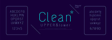 Abstract rounded thin line font minimal alphabet. modern fonts and numbers. Typography round urban typeface. vector illustrationのイラスト素材