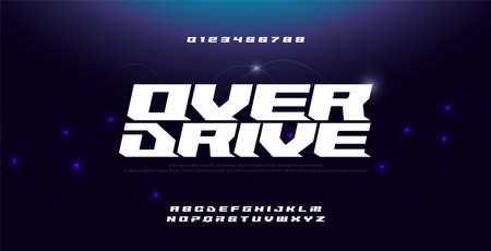 Sport Modern Italic Alphabet Font. Typography urban bold italic style fonts for technology, sport, motorcycle, racing logo design. vector illustrationのイラスト素材