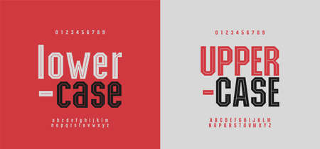 Sport modern alphabet font and number. Typography fonts uppercase and lowercase. Urban college simple style. vector illustrationのイラスト素材