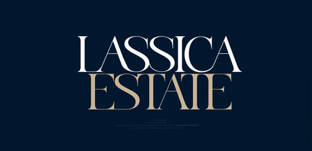 Elegant alphabet letters font logo. Typography luxury classic beauty lettering serif fashion fonts decorative wedding vintage retro logos. vector illustrationのイラスト素材