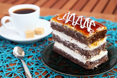 Chocolate cake and coffeeの写真素材