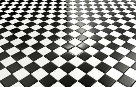 Black and white tiles backgroundの写真素材