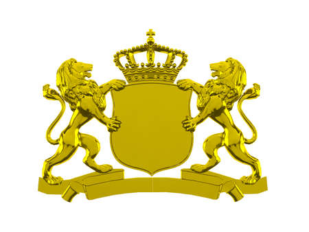 Gold lion crest bannerの写真素材