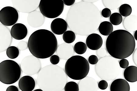 Black and white round plates backgroundの写真素材