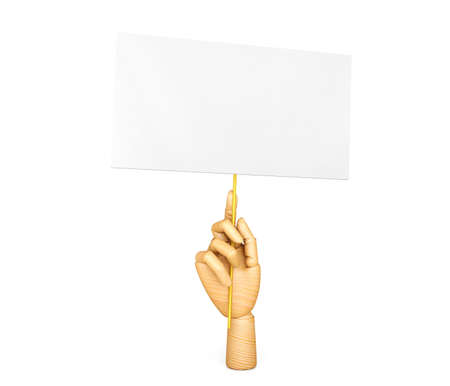 Dummy hand holding blank signboardの写真素材