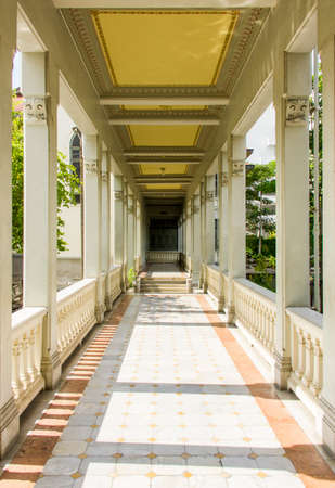 European style building corridor in Phaya Thai palace, Bangkok, Thailandのeditorial素材