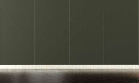 Empty room interior with black wallpaper, 3D render