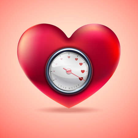 Love meter scale, Love heart indicator, Measuring love icon, Vector Illustrationのイラスト素材