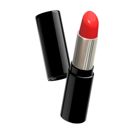 Lipstick icon low poly isolated on white background, 3d renderingの写真素材