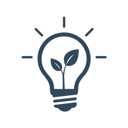 Eco Light Bulb with Leaf Icon, Sustainable Green Energy Conceptのイラスト素材
