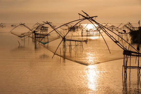 Square dip net at Phattalung  , Thailand, Landscapeの写真素材