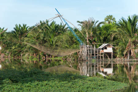 Square dip net at Phattalung  , Thailand, Landscapeの写真素材