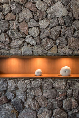 Built in rack ,Interior Rock Wallの写真素材