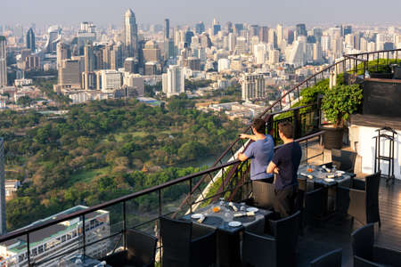 Bangkok cityscape , Chao Phraya River ,Thailandの写真素材