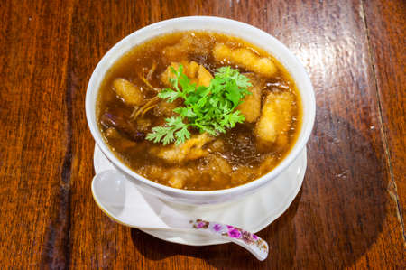 Chinese soup, fish maw soup, Red Gravyの写真素材