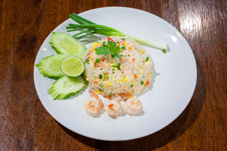 Fried rice with shrimp,prawn , Thai cuisineの写真素材