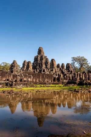 Bayon temple in Angkor Thom,landmark in Siem Reap, Cambodia. Angkor was inscribed on the UNESCO World Heritage List in 1992の写真素材