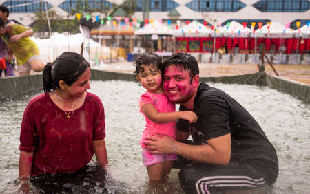 Bangkok Thailand 27 March 2016 : Holi Festival, Holi Rangotsav at Thammasat university, .on 27 March 2016 in Bangkok, Thailandのeditorial素材