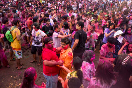 Bangkok Thailand 27 March 2016 : Holi Festival, Holi Rangotsav at Thammasat university, .on 27 March 2016 in Bangkok, Thailandのeditorial素材