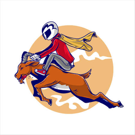 Riding goatのイラスト素材