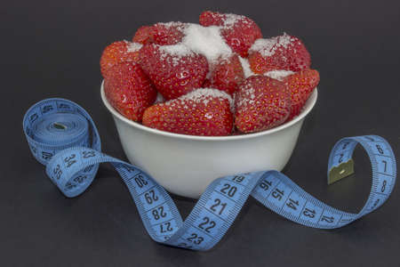 strawberries with sugar make you fatの写真素材