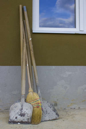 Working tools at construction siteの写真素材