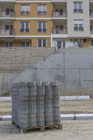 Construction of a new parking spaces. Parking site.の写真素材