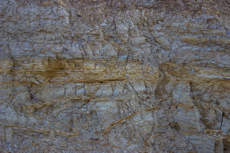 Ground Background with layers after working excavator at construction site