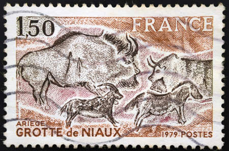 Niaux cave, decorated cave from the Upper Palaeolithic (AriÃ¨ge)の写真素材