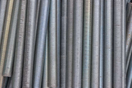 Close up of long screw thread backgroundの写真素材