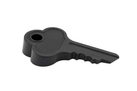 Non slip black rubber key door stopperの写真素材