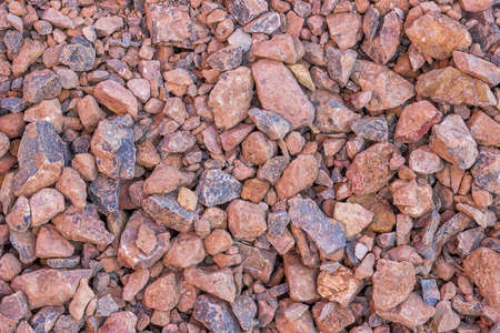 Crushed gravel texture on road at construction sitの写真素材