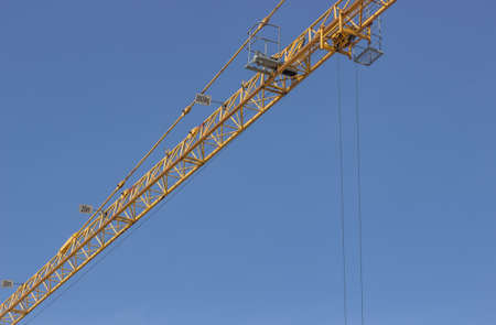 Marks for JIB capacities, marks for maximum permissible loads on jib construction crane. Maximum...