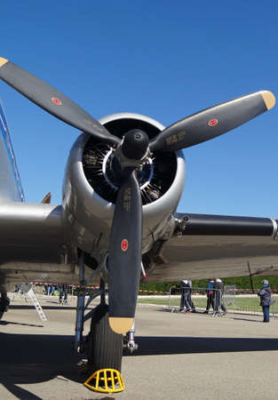  airplane DC3 engine close up                              