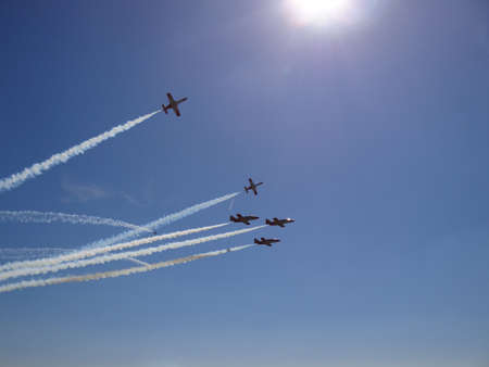 polish aerobatic team at an airshow in france