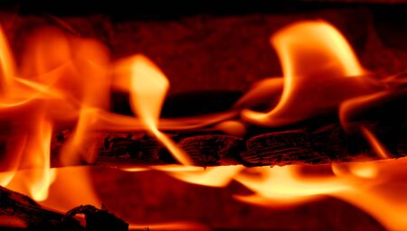 burning wood in a fireplace