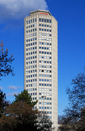 Cologne, Germany - February 11, 2021: Ringturm the sixth largest residential and commercial...