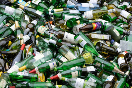 Cologne, Germany, February 3 2023: Waste glass is collected for reuse