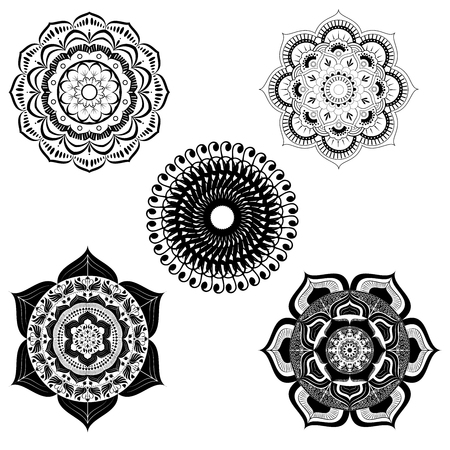 set of mandala design vectorのイラスト素材