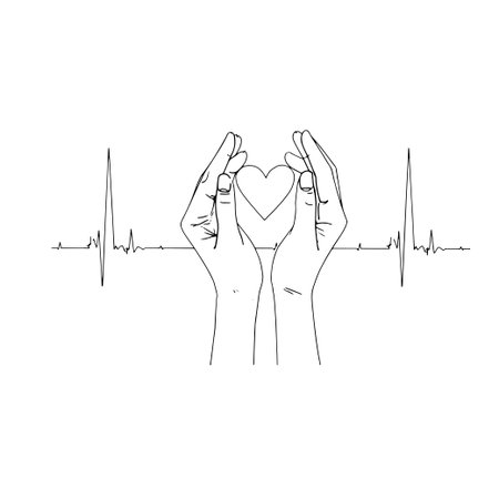 Heart icon in hand drawing line style. Vector illustration isolated on white background.のイラスト素材