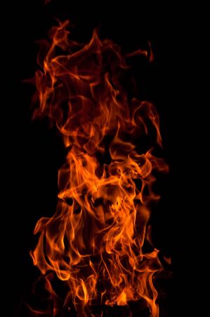 fire on a black background