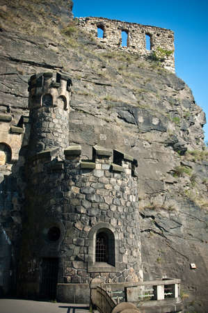 Ancient castle in Prague on the Vltava riverの写真素材