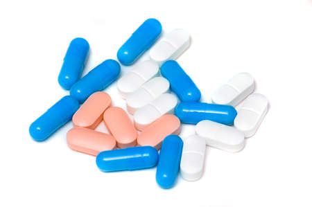 Pills on a white background