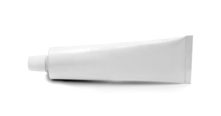 white tube isolated on a white backgroundの写真素材