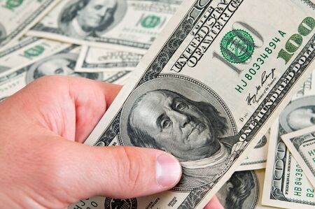 cash american dollars close up, one hundred