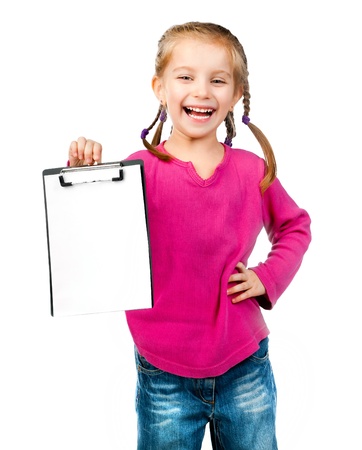 cheerful little girl with white blankの写真素材