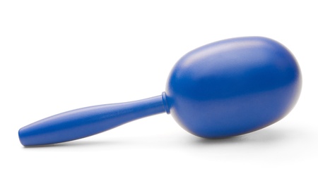 blue maracas on a white background