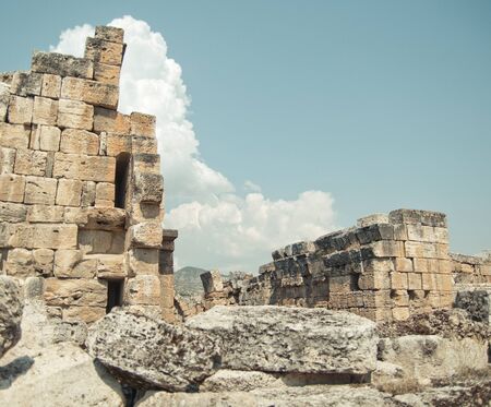 Ancient ruins in Ephesus Turkey - archeology backgroundの写真素材